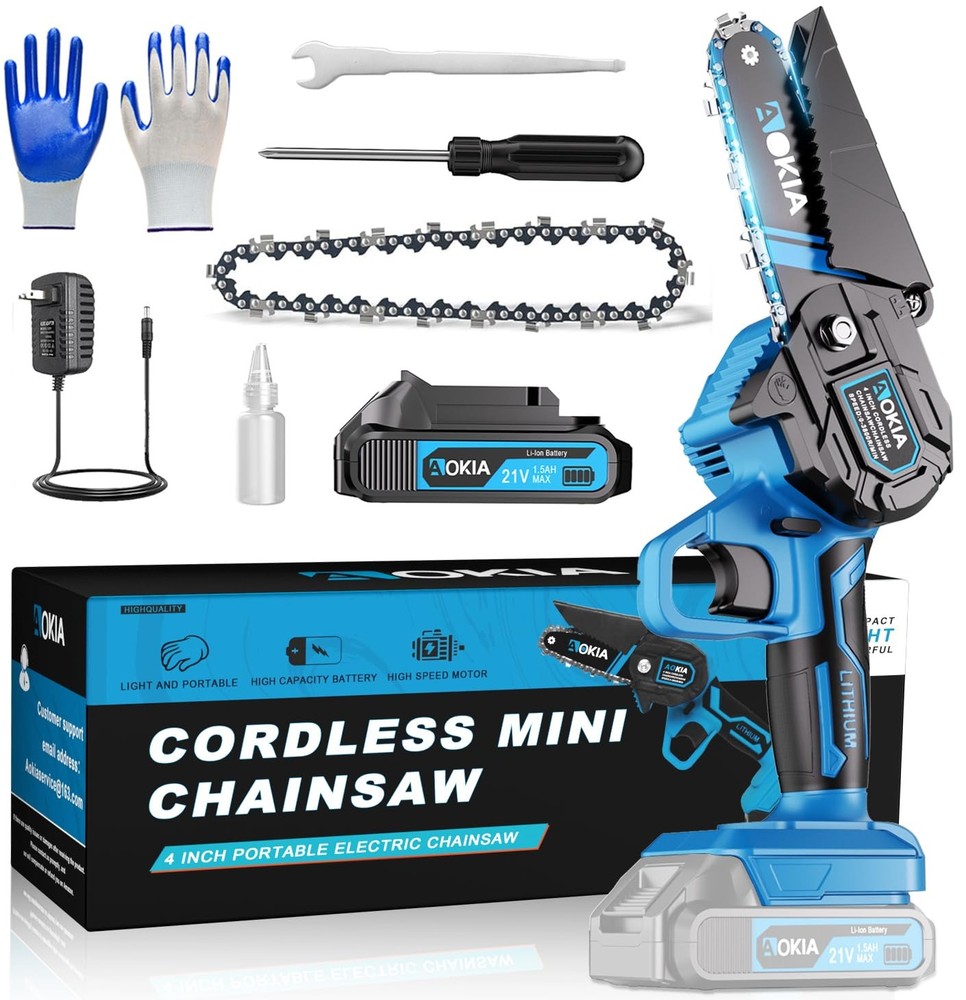 Mini Cordless Electric Chainsaw Portable Handheld for Cutting Wood