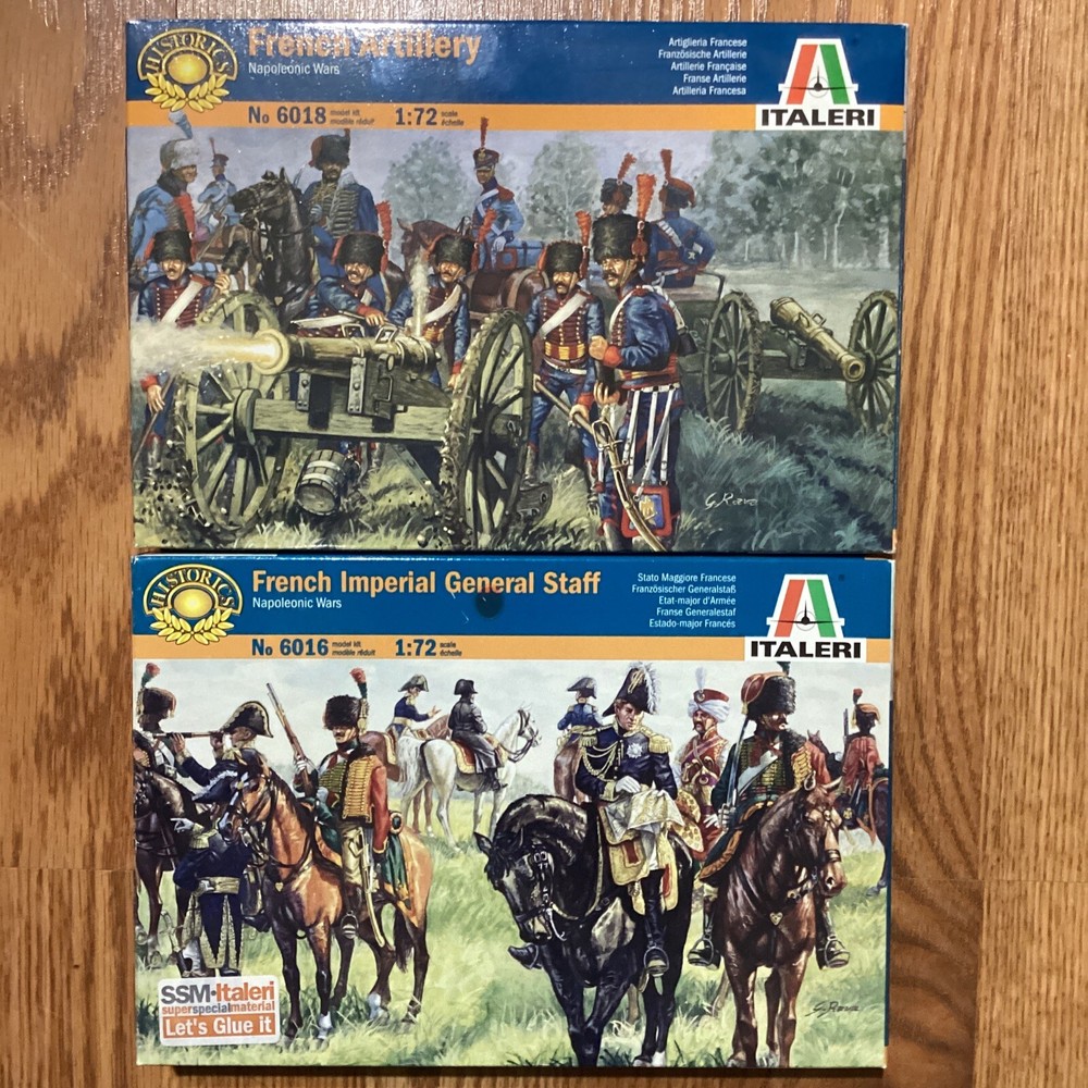 Italeri 1/72 6016, 6018 Napoleonic Wars French Imperial General Staff, Artillery