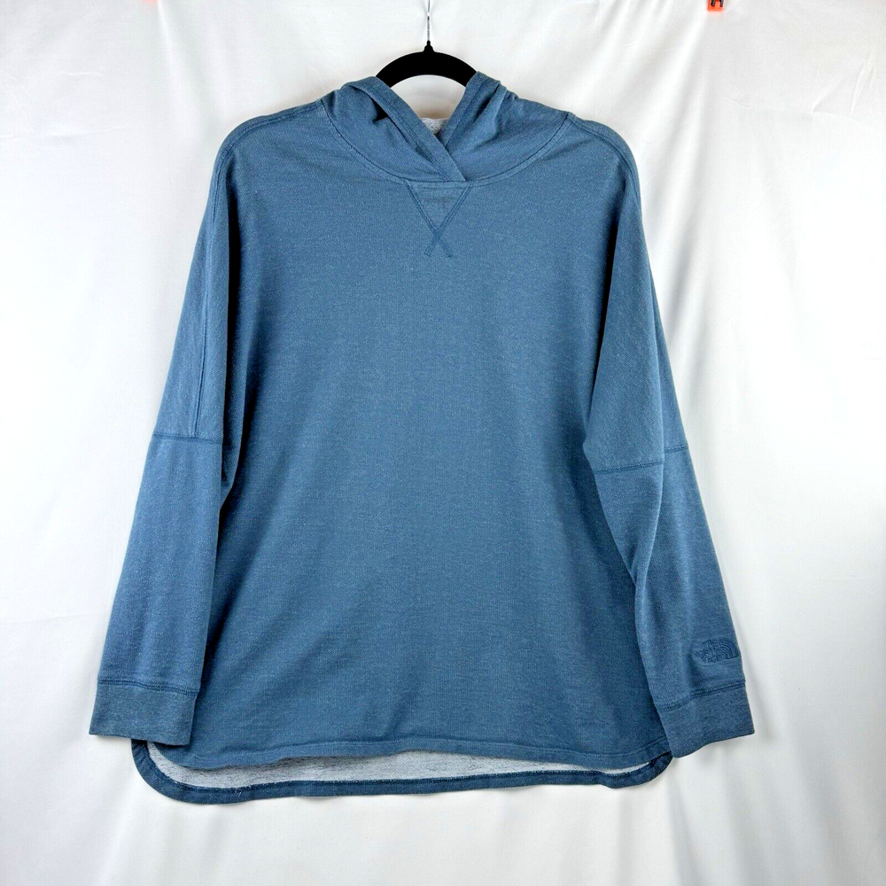 The North Face Hoodie Sweatshirt Pullover Side Vent Womens Size L Teal Blue