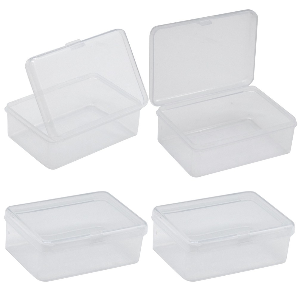 4PC Small Plastic Storage Box for DIY Beads Coins Jewelry Travel Organizer