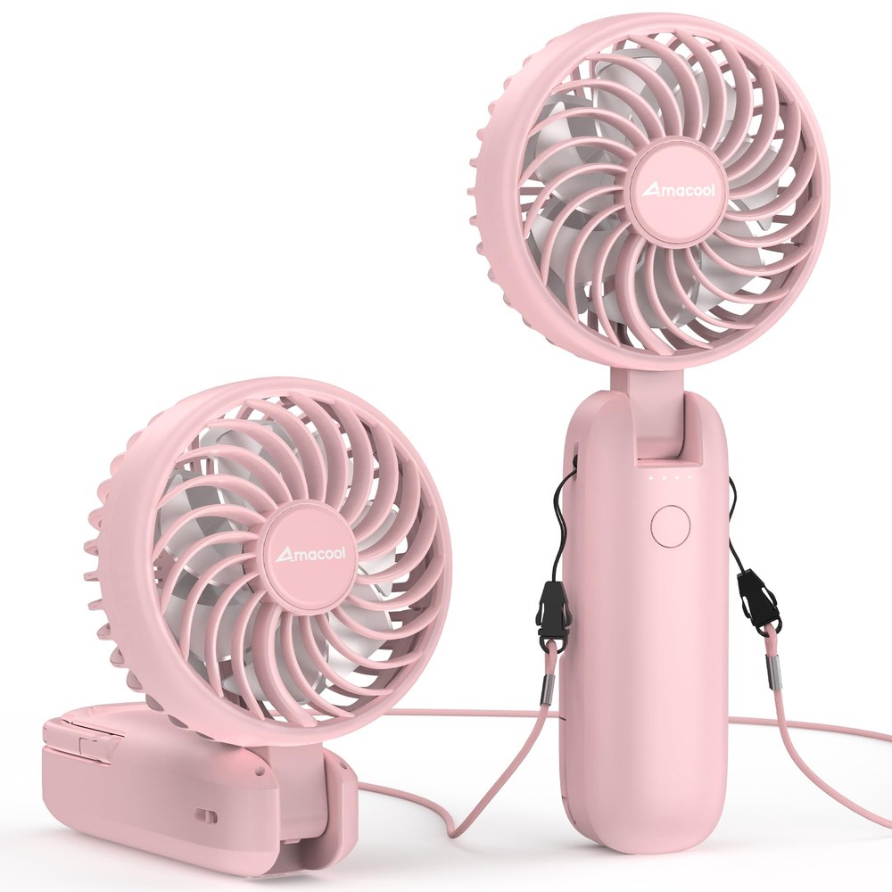 Portable Handheld Fan with Dual Motor 12 Blades 4 Speed Cooling Powerful Rechargeable Mini Fan for Travel Office Home