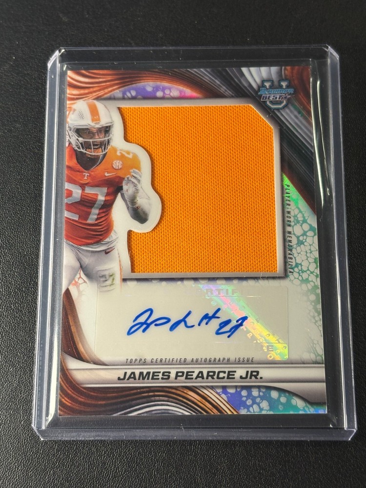 2024 Bowman Best James Pearce Jr Prospect Autograph Jumbo Relic PJA-JP VOLS
