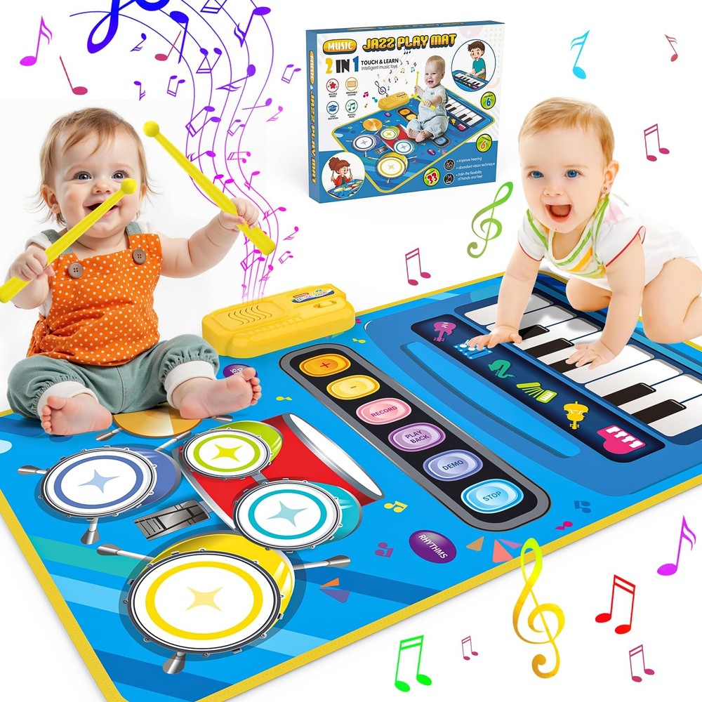 Baby Toys for 1 Year Old: Baby Musical Mat Toddler Toys Age 1-2 - 2 in 1 Pia Dru