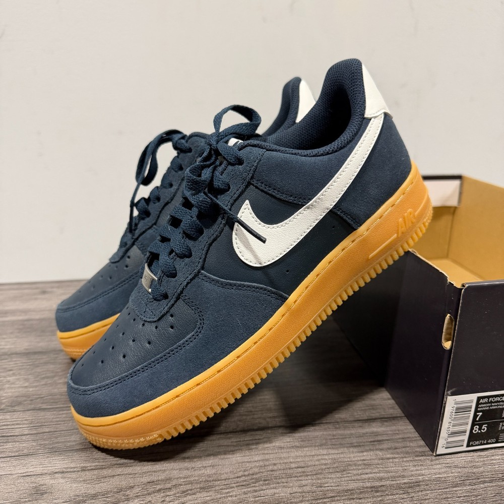 Nike Air Force 1 '07 LV8 Armory Navy Gum White FQ8714-400 Men's Size 7 new