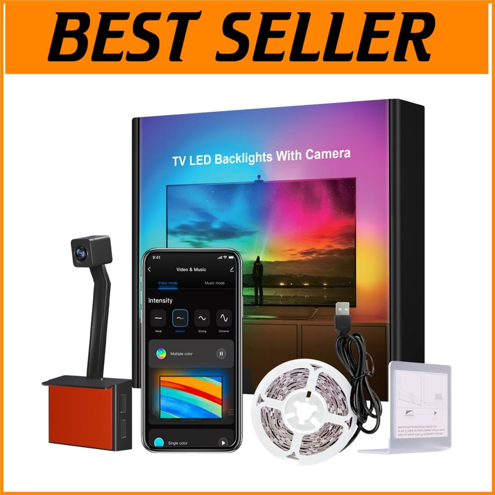 Immersive 12.5ft TV LED Backlights - App and Voice Controlled Ambiance