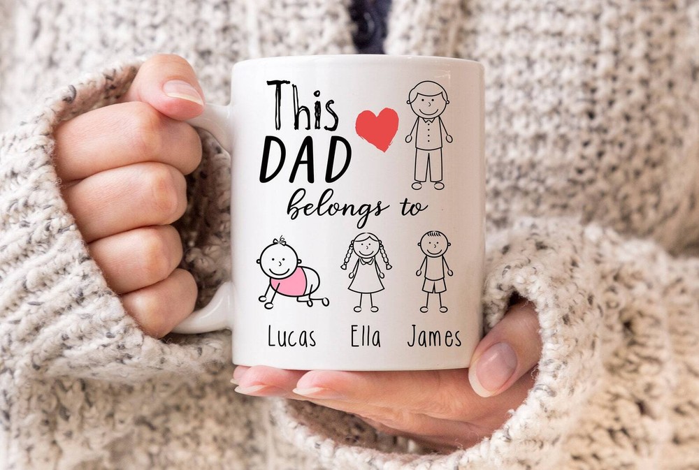 Dad Mug This Dad Belongs To Daddy Mug Custom Name Mug Dad Coffee Mug