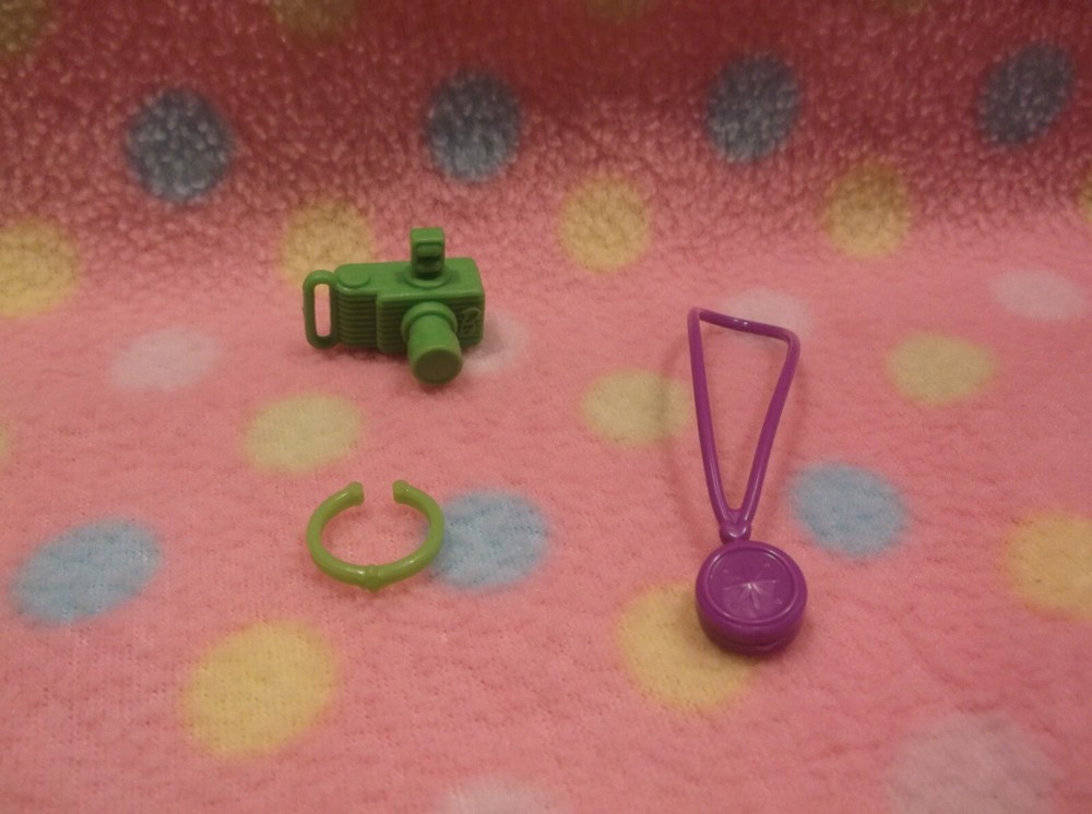 Barbie Doll Camera Compass & Necklace Jewelry Accessory Set! Mattel New 4+