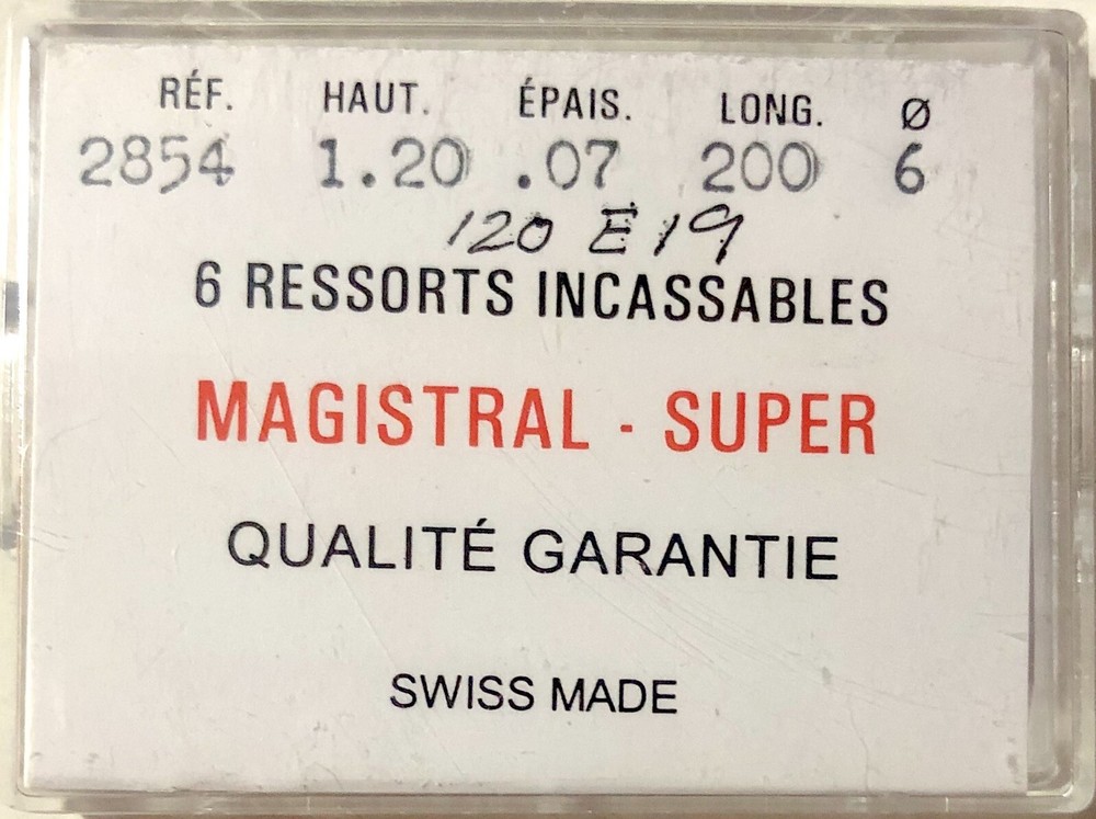 1X Mainspring 2854 1.20x0.07mm Ø6 Watch Spring 200 120 E 19