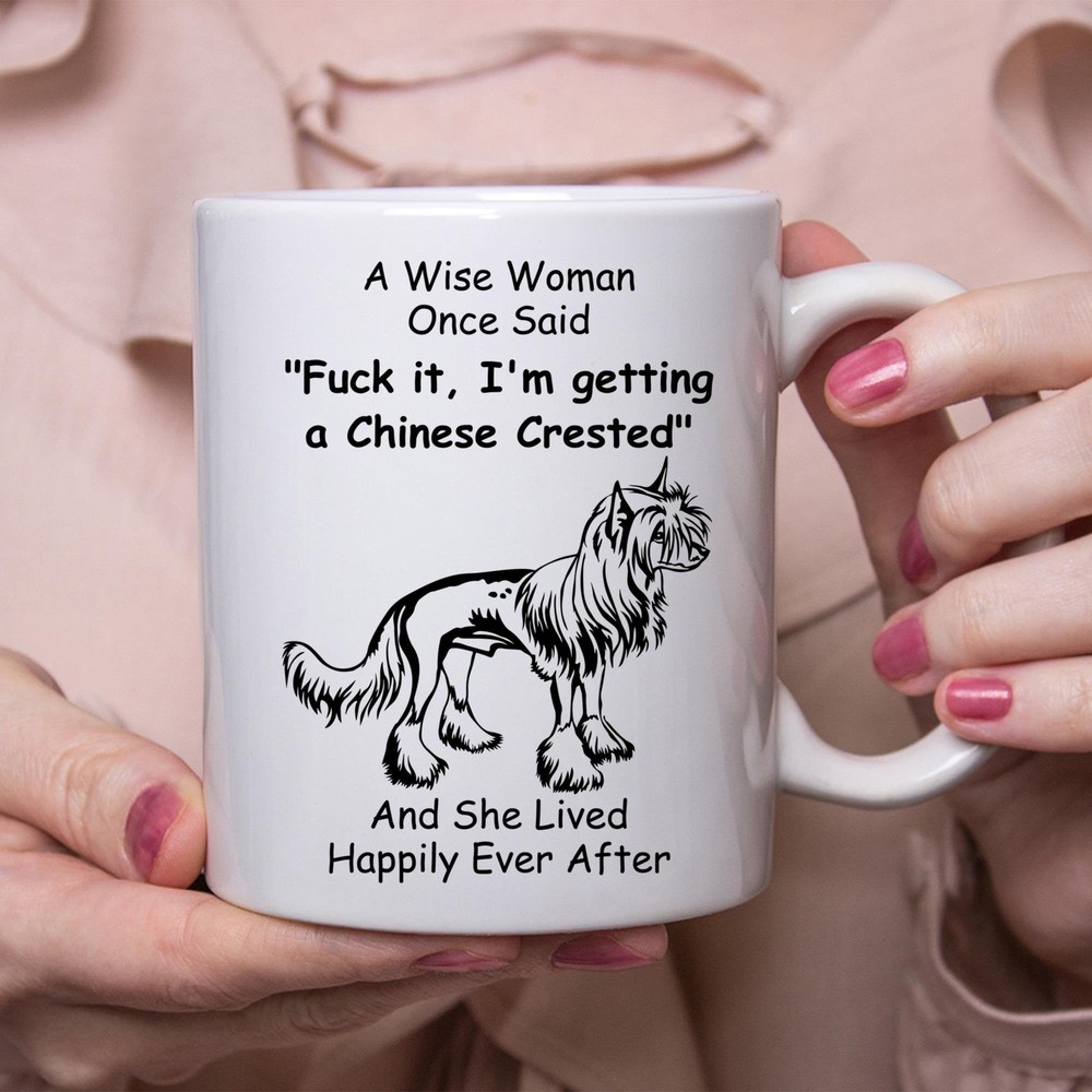 Funny Chinese Crested Dog White Coffee Mug Gift For Women