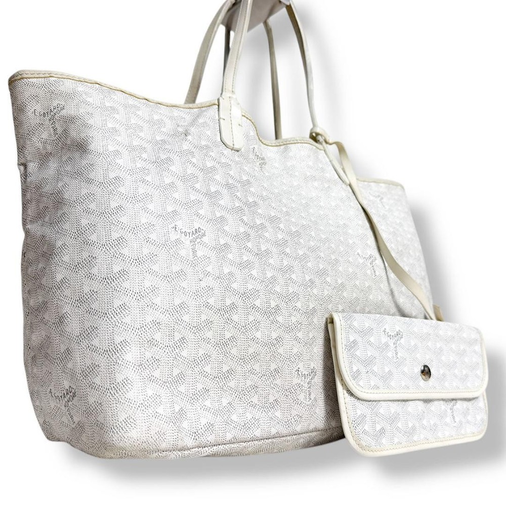Goyard Saint Louis PM White Shoulder Tote Bag Preowned