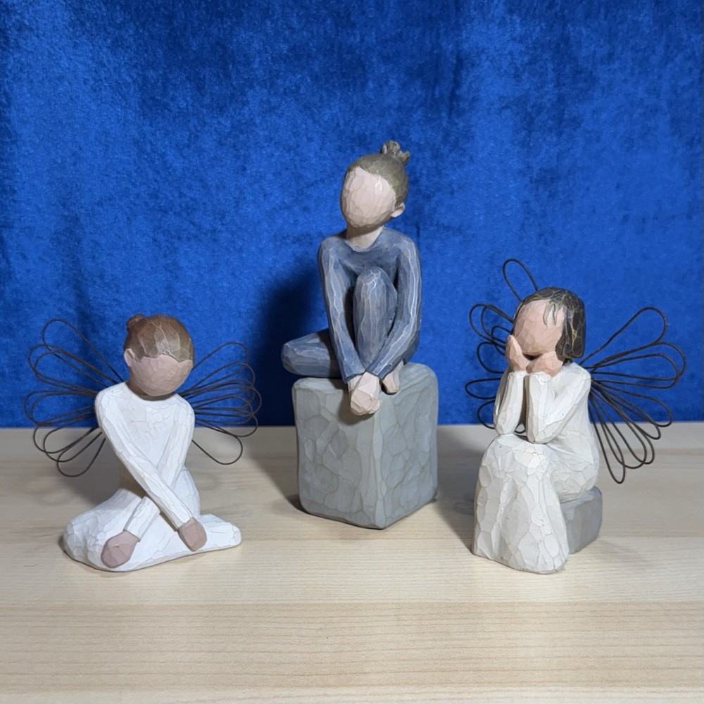Willow Tree Angel Figurines Set of 3 Serenity Dancer Caring Angels