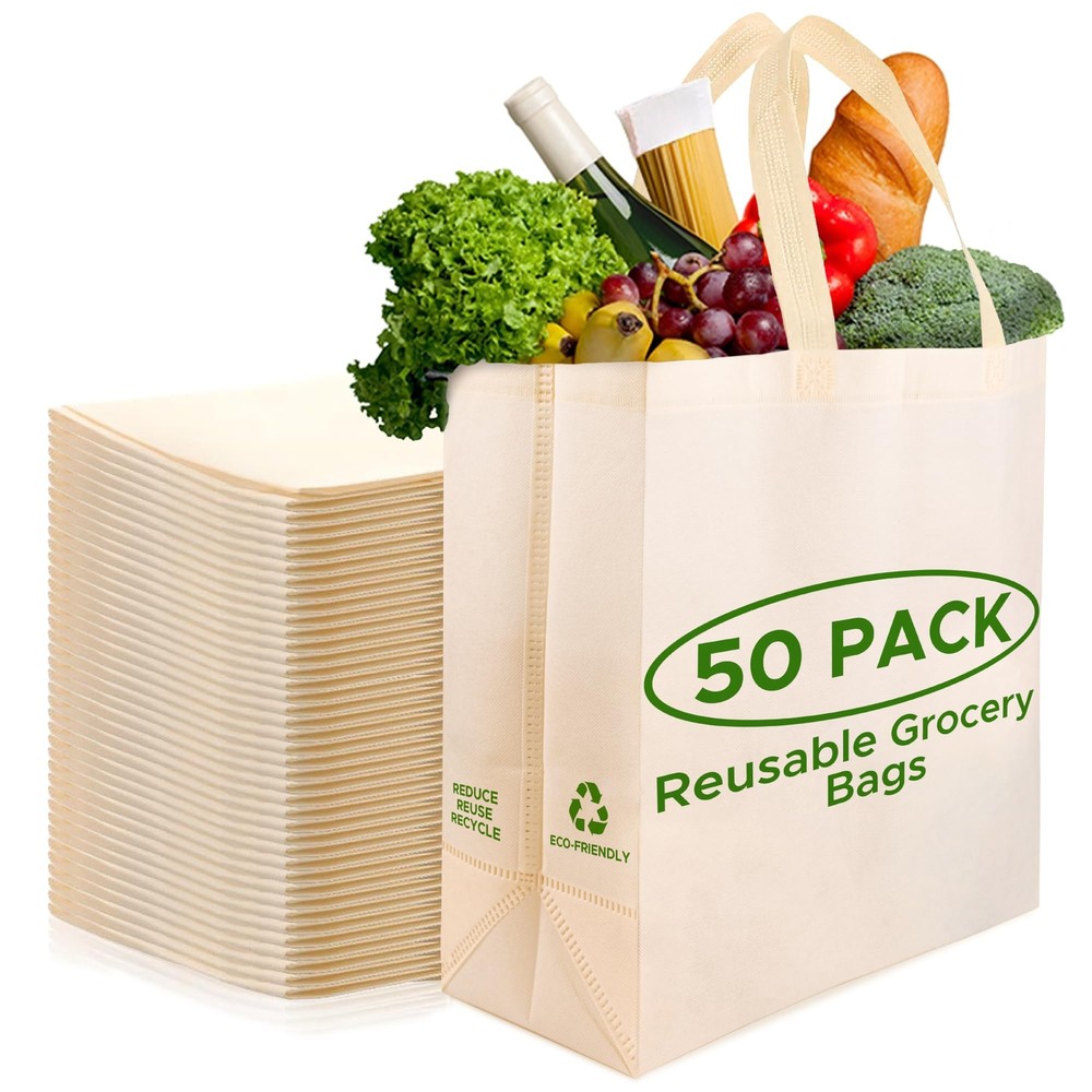 Simply Cool Reusable Grocery Bags Eco-Friendly - Large Reusable Shopping Bags...