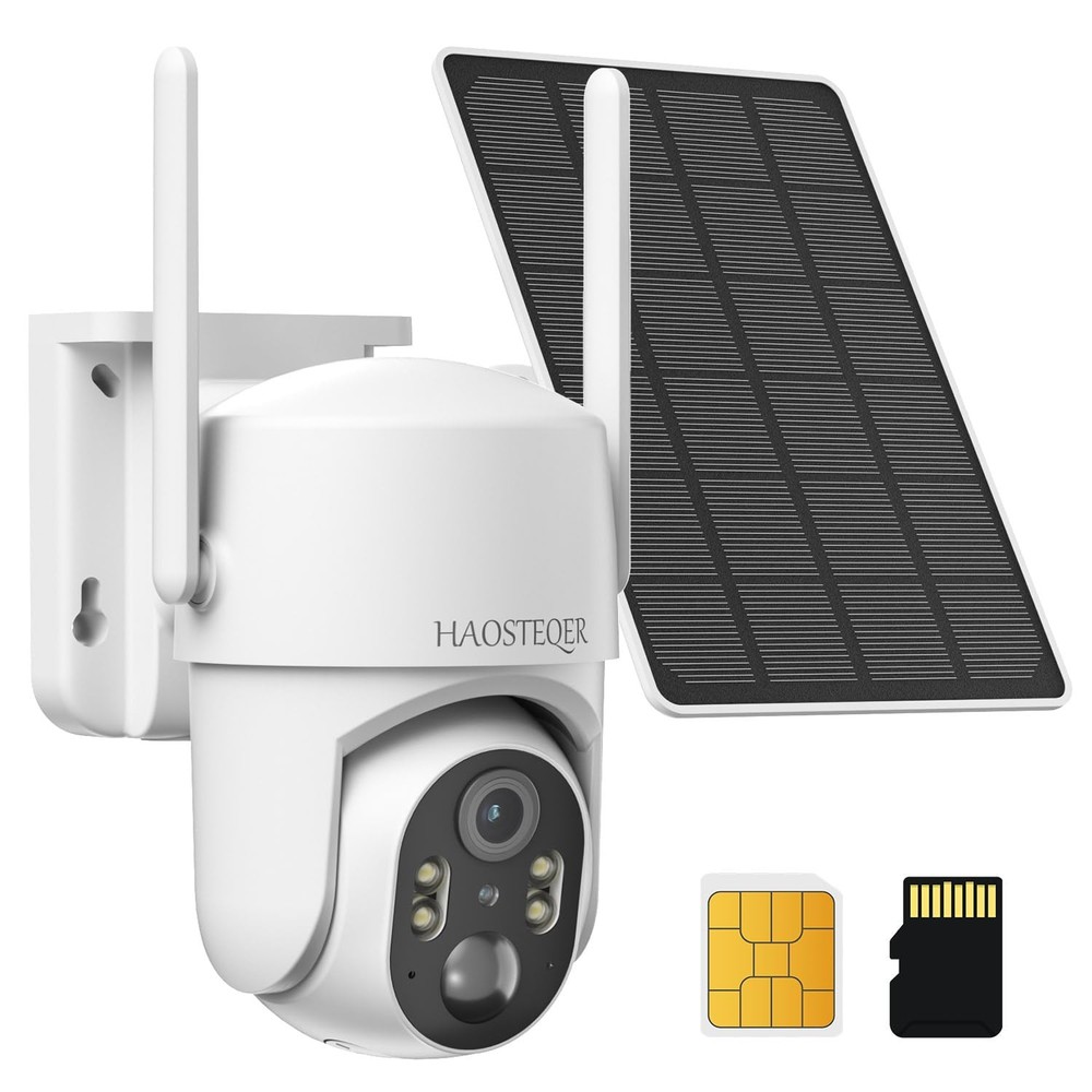 4G LTE Solar-Powered Wireless Outdoor Security Cameras, No WiFi Needed