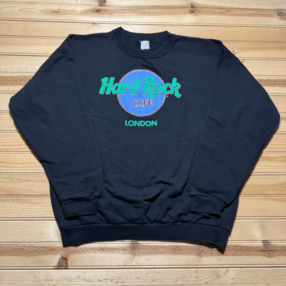Vintage 90s Hard Rock Cafe London Crewneck Pullover Souvenir Sweatshirt - Large