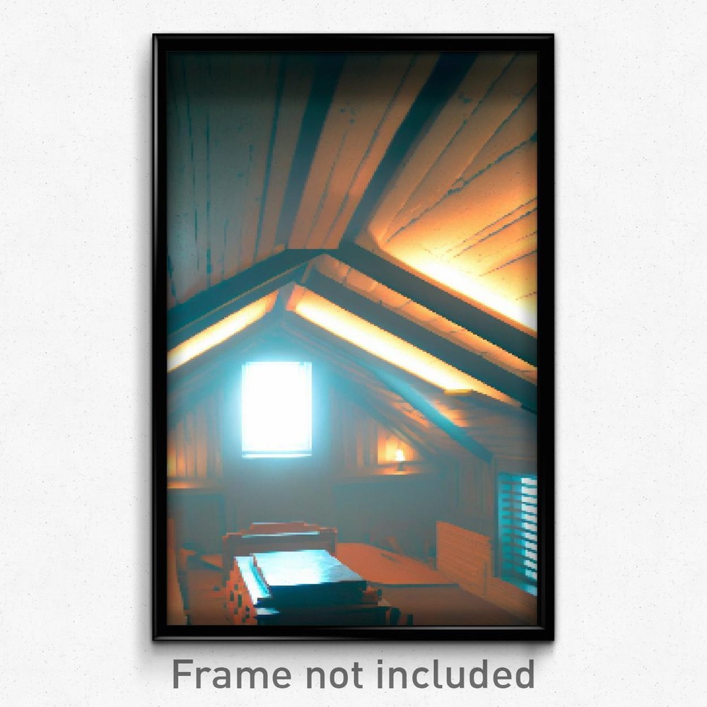 8 Bit Psychedelic Pixel Art Poster - Detailed Attic Trippy Video Game Print