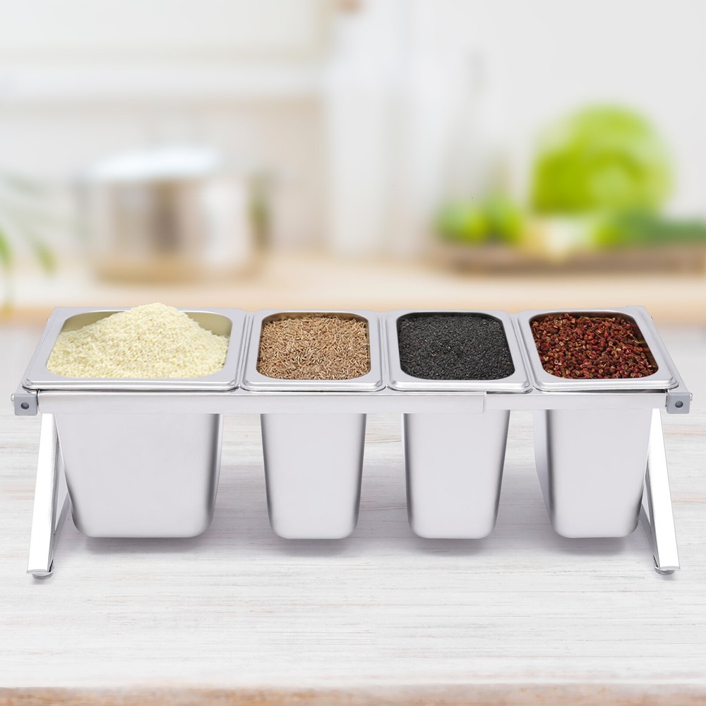 Stainless Steel Commercial Spice Rack Organizer for Restaurant Kitchens