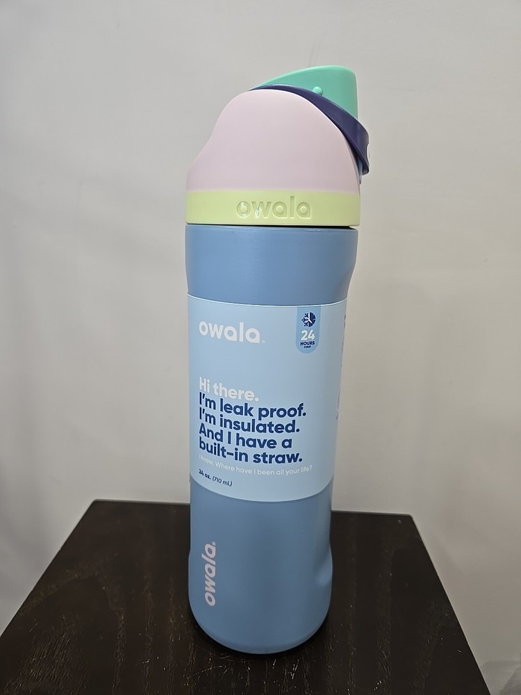 Owala FreeSip 24oz Stainless Steel Water Bottle in Northern Lights Lilac Purple  