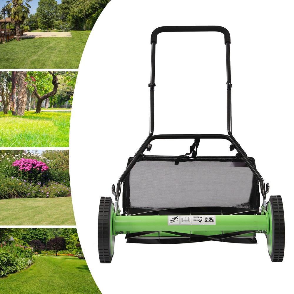 Walk-Behind Lawn Mower with Manganese Steel Blades and Adjustable Height