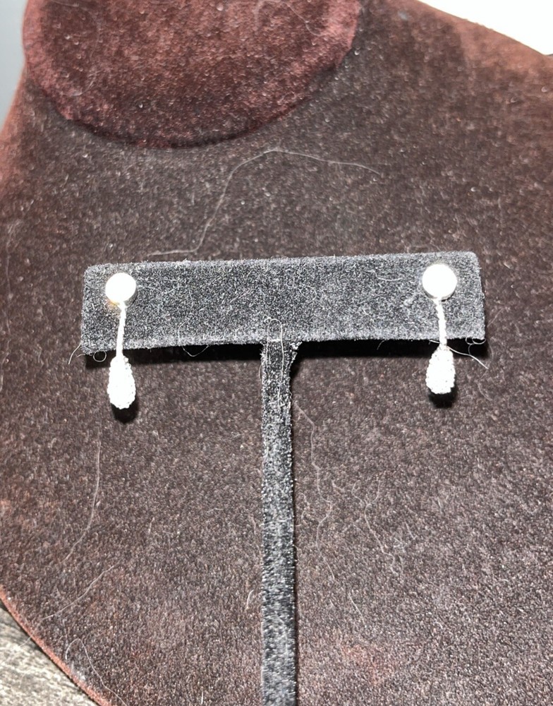 Vintage Swarovski Crystal Rhinestone Teardrop Pierced Earrings