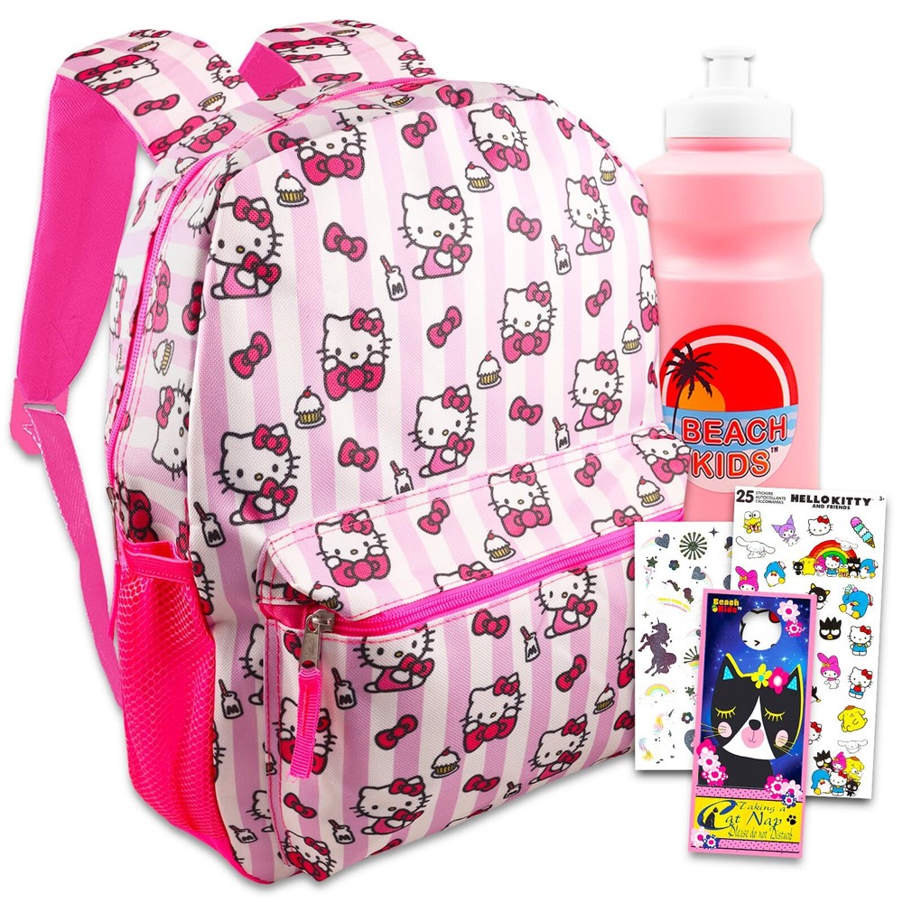 Hello Hello Kitty Backpack for Boys Girls - 6 Pc Bundle with 16 Hello Kitty S...