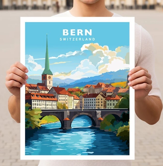 Bern Switzerland Travel Wall Art Poster Print