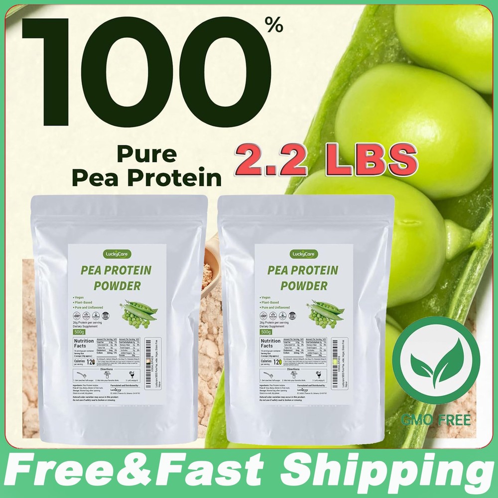 Organic Pea Protein Powder - 2.2 lbs, Non-GMO, Gluten-Free, Vegan, Unflavored