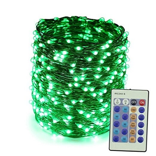 Dimmable LED String Lights,165Ft 500 LEDs Copper Wire 50M 500LED(Remote) Green
