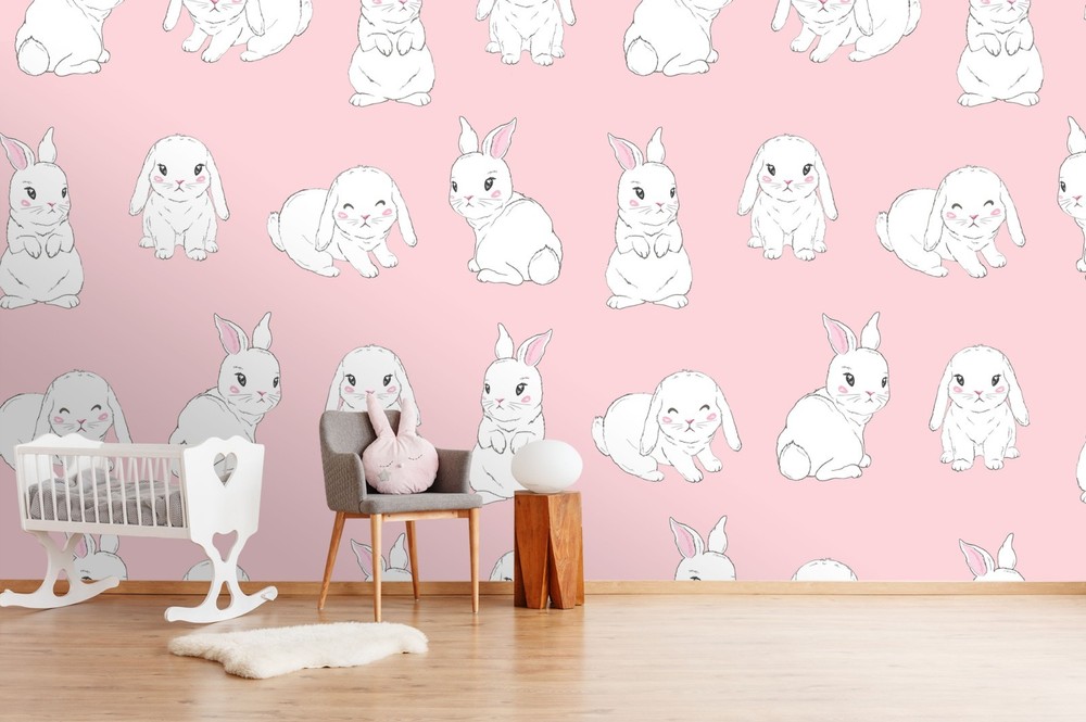 3D Hand-drawn Animal Rabbit Pattern Wall Murals Wallpaper Murals Wall Sticker