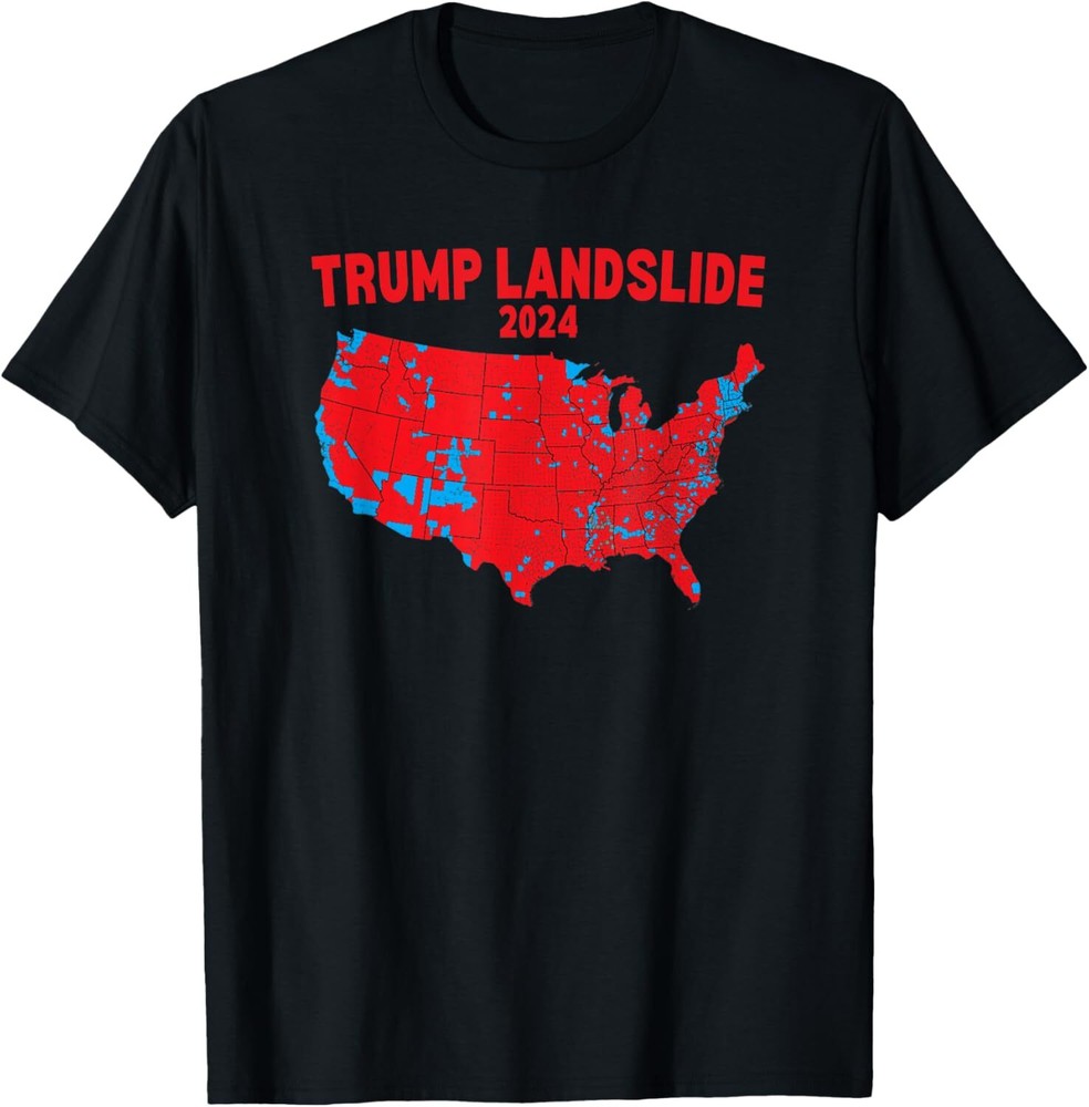 2024 Electoral Map Trump Landslide Red Election Map T-Shirt Hoodie