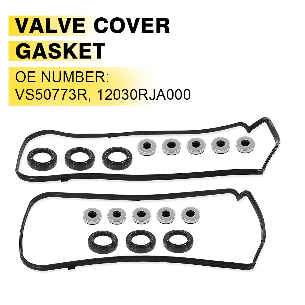 2-Piece Valve Cover Gasket Set Fits 08-17 Honda Accord Odyssey Pilot Acura 3.5L V6