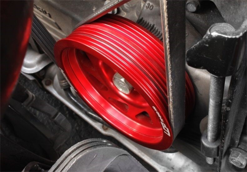 Perrin Lightweight Red Crank Pulley for Subaru EJ Engine No AC