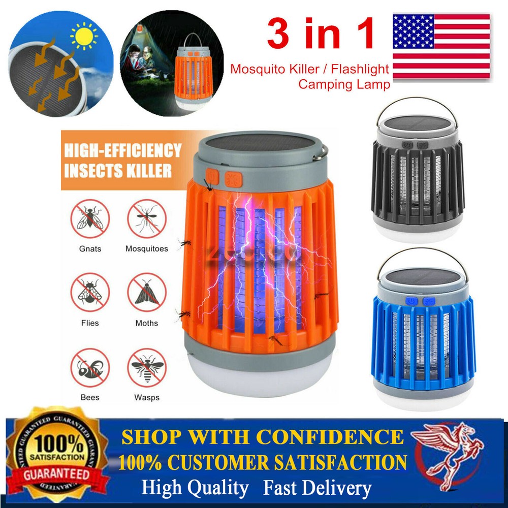 Solar Mosquito Killer Lamp Portable LED Light Trap Fly Bug Insect Zapper Lamp CO