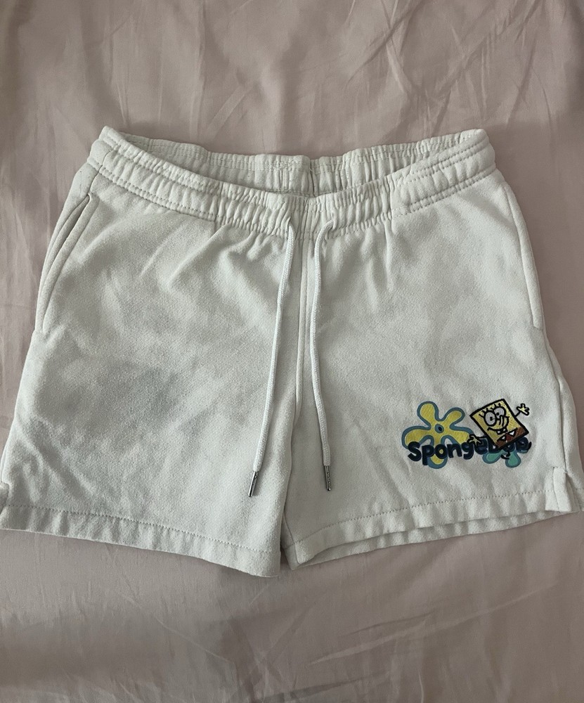 Nickelodeon SpongeBob SquarePants Beige Graphic Sweat Shorts Men’s Size S