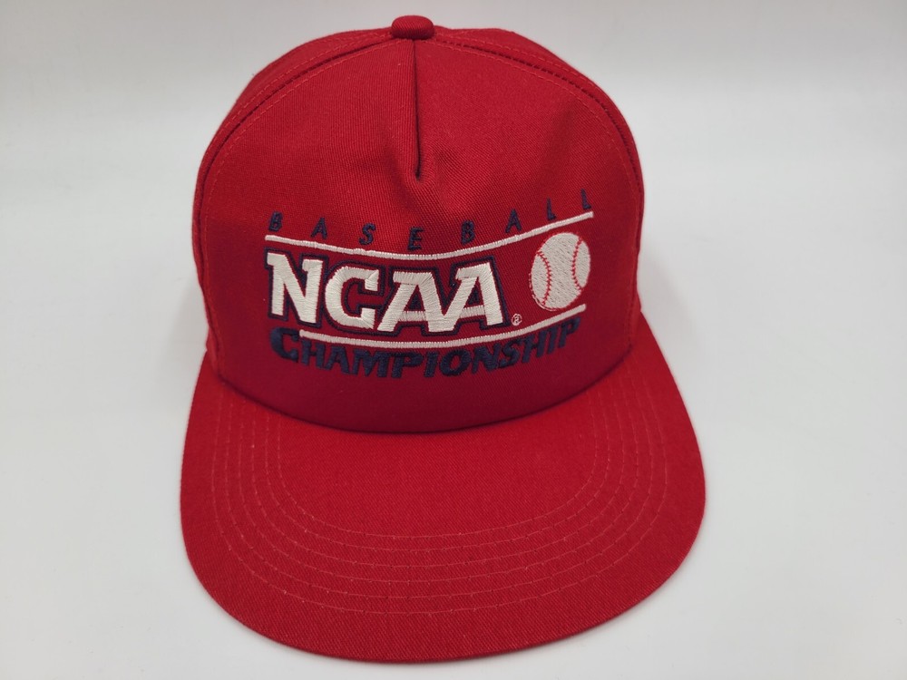 Vintage NCAA College Baseball Championship K-Products Snapback Hat Cap Red White