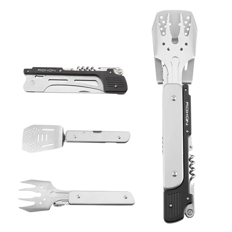 New 6-in-1 BBQ Multi Tool, Stainless Steel Barbrcue Grill Tool, Spatula, Fork