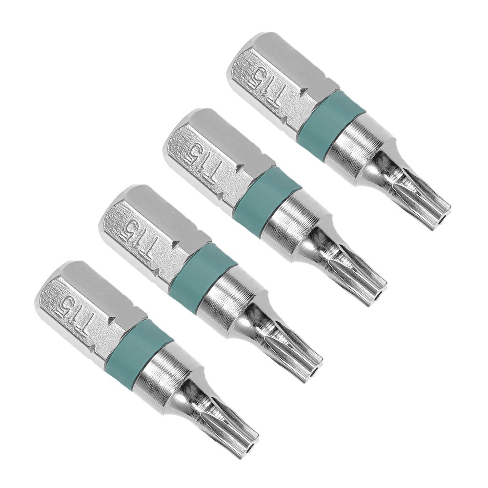 4pcs T15 Torx Security Screwdriver Bits 1/4 Hex Shank Steel