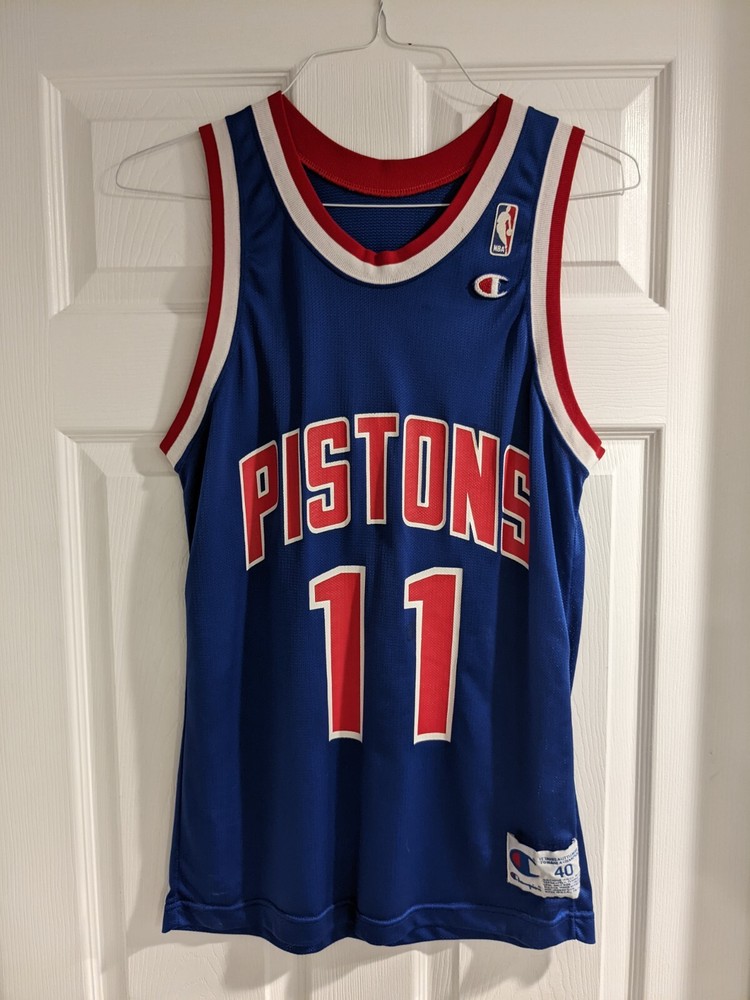 Vintage 90s Champion Isiah Thomas Detroit Pistons Blue Authentic Jersey sz. 40