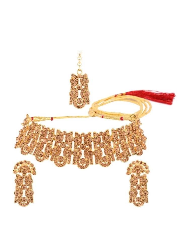 Efulgenz Indian Jewelry Set Bollywood Crystal Rhinestone Choker Necklace Dang...