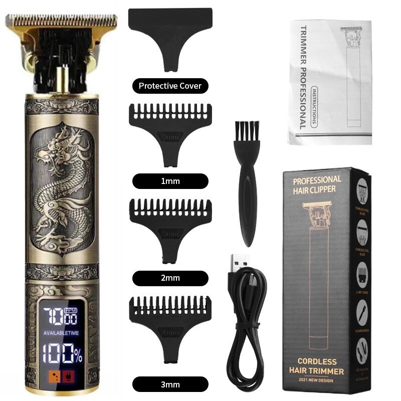 Cordless LCD Hair Clipper Beard Trimmer Barber Shaving Machine  