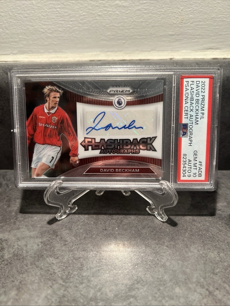 2022-23 Panini Prizm Premier League David Beckham Flashback - Auto 9 PSA GM 10
