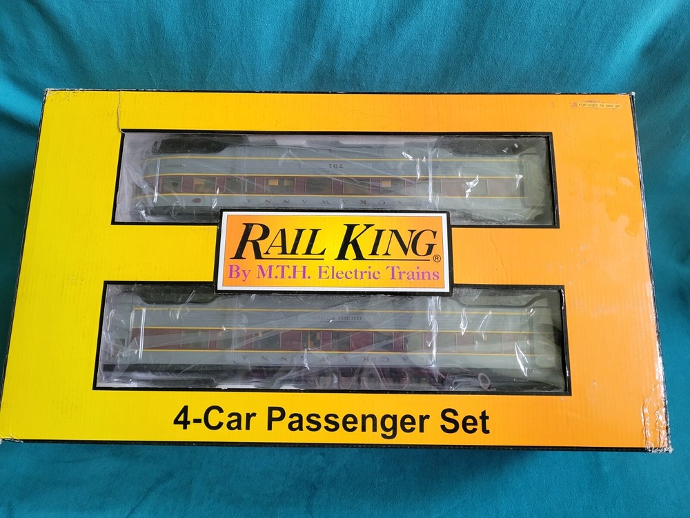 MTH Rail King Electric 60ft Streamlined 4-Car Passenger Train Set 30-67731