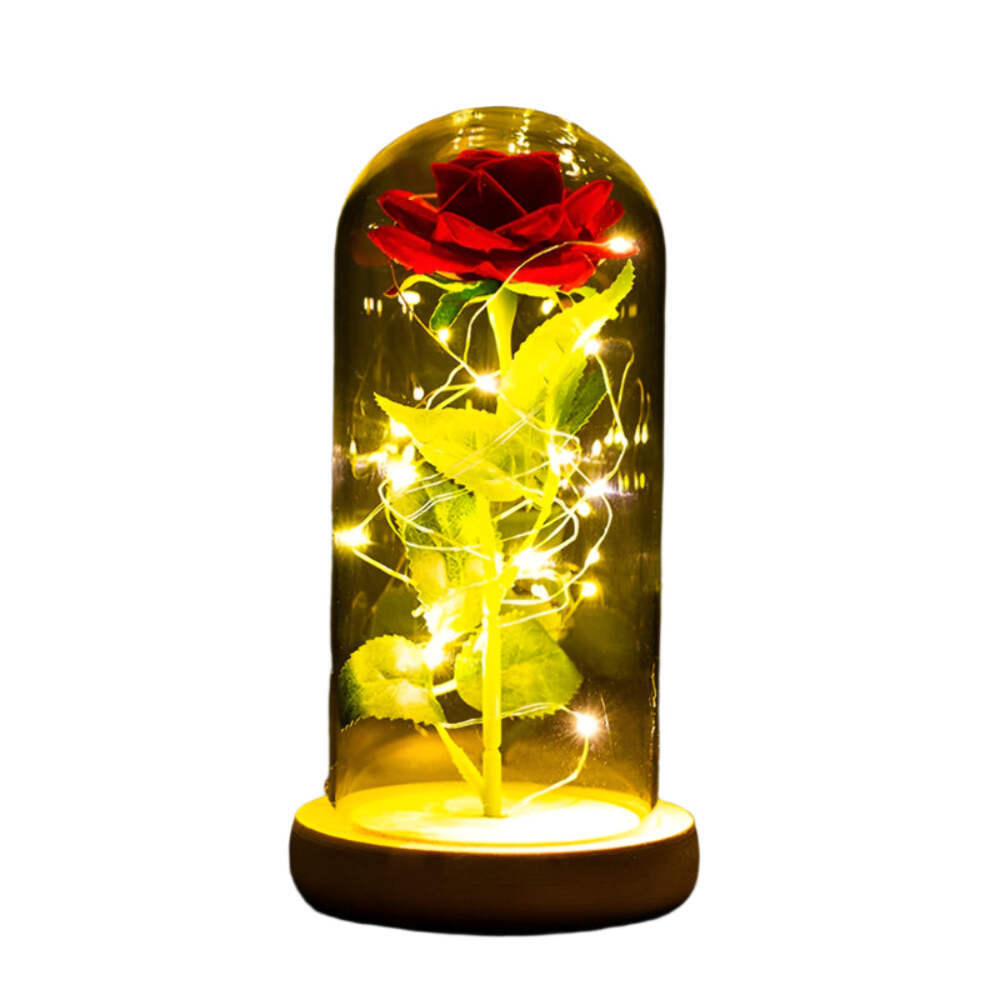 NNEOBA Valentines Day Gift for Girlfriend Eternal Rose LED Light Foil Flower In-image