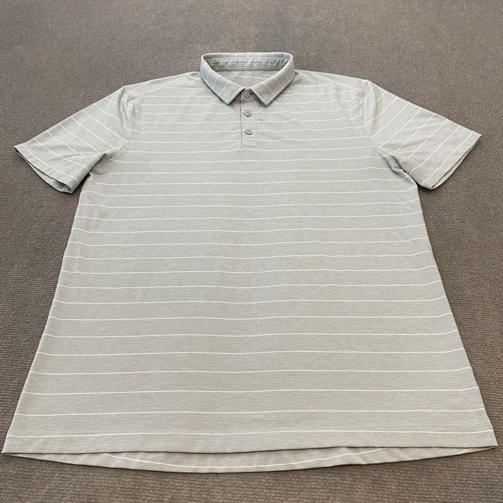 Lululemon Polo Shirt Mens Size XL Striped Performance Golf Athletic Stretch