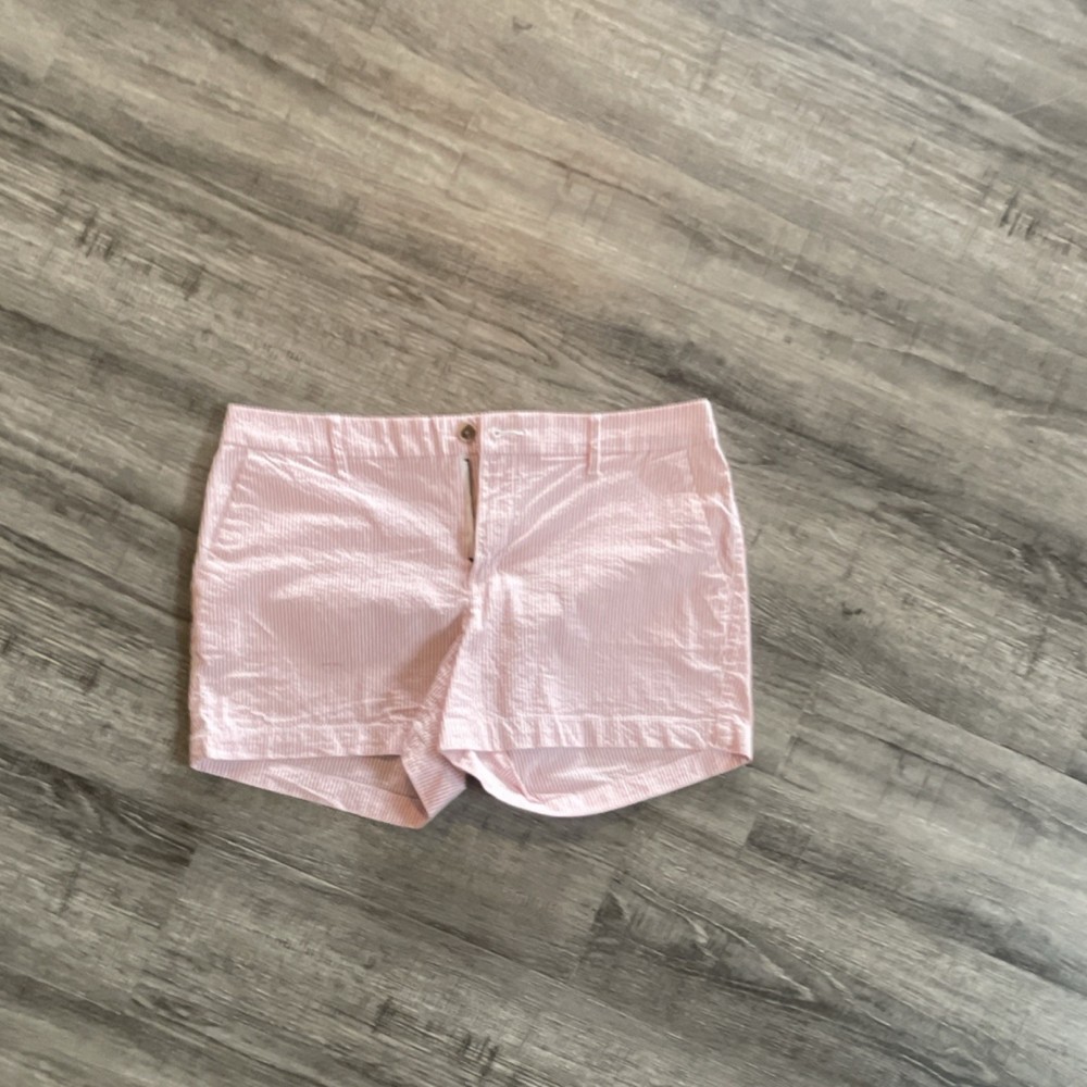 Old Navy Women's Everyday Short red &white Striped Seersucker Stretch Size 10