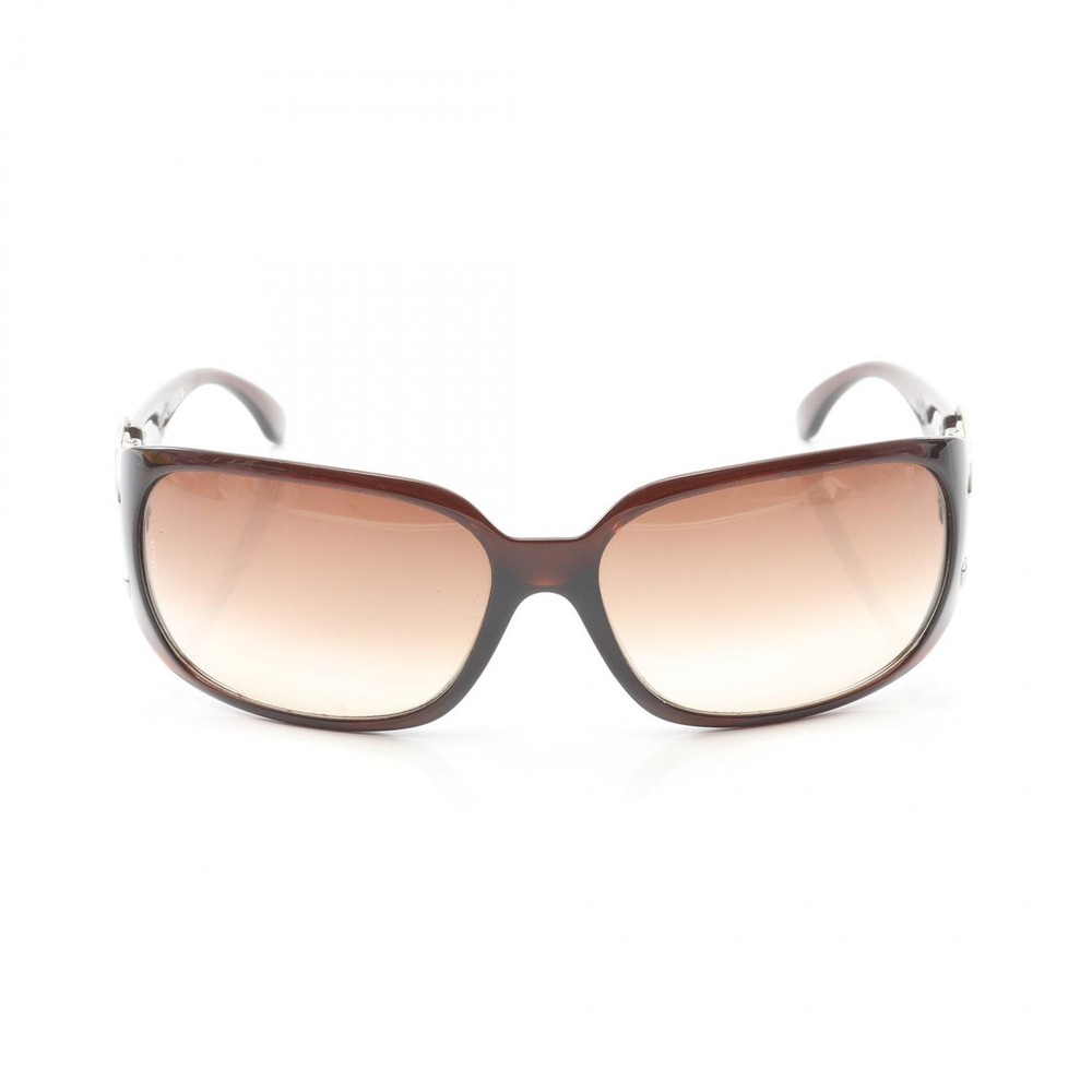 CHANEL COCO Mark sunglasses eyewear Plastic Brown Used Women CC