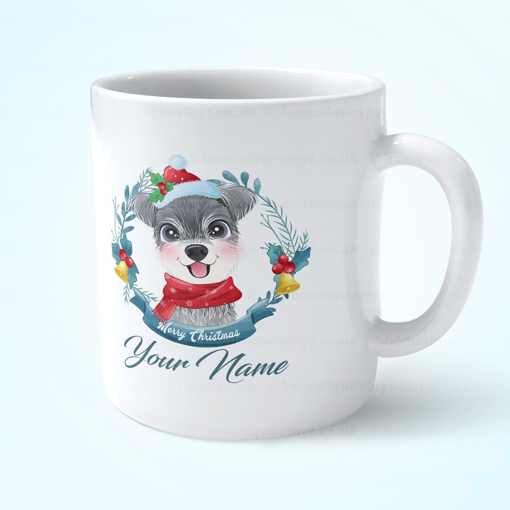 Christmas Dog Mug Schnauzer Dog Mug Christmas Mug Cute Mug Personalised Mug