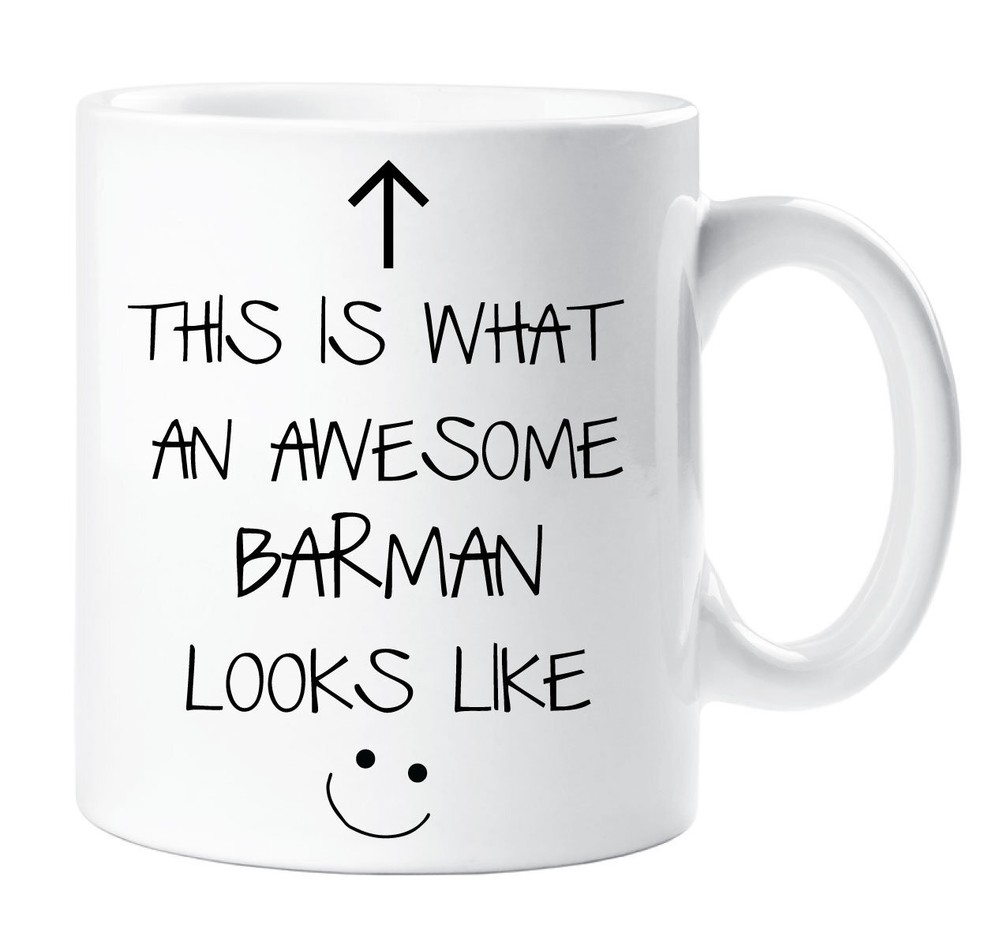 Awesome Barman V2 Mug - Ceramic Novelty Coffee Cup with Fun Design
