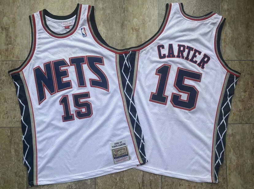 New Jersey Nets Vince Carter White regular season basketball retro jersey