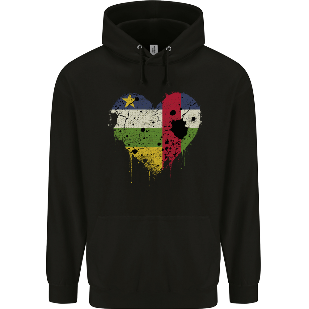Love Flag Central African Republic Football Mens 80% Cotton Hoodie