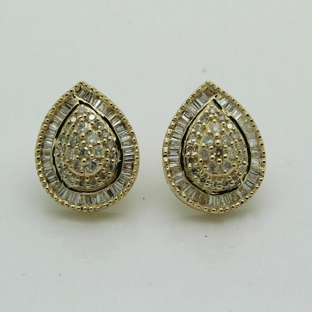 14K Yellow Gold Plated 2Ct Round Cut Simulated Diamond Stud Earrings for Women  